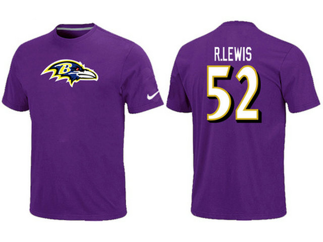 Nike Baltimore Ravens #52 Ray Lewis Name & Number NFL T-Shirt - Purple